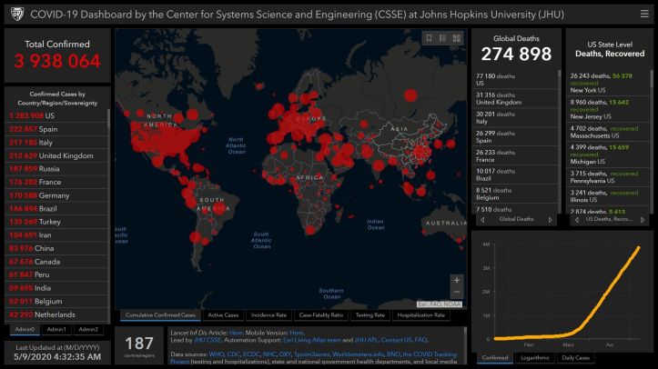 Coronavirus – World Map – 09.05.20 – 04.32 AM